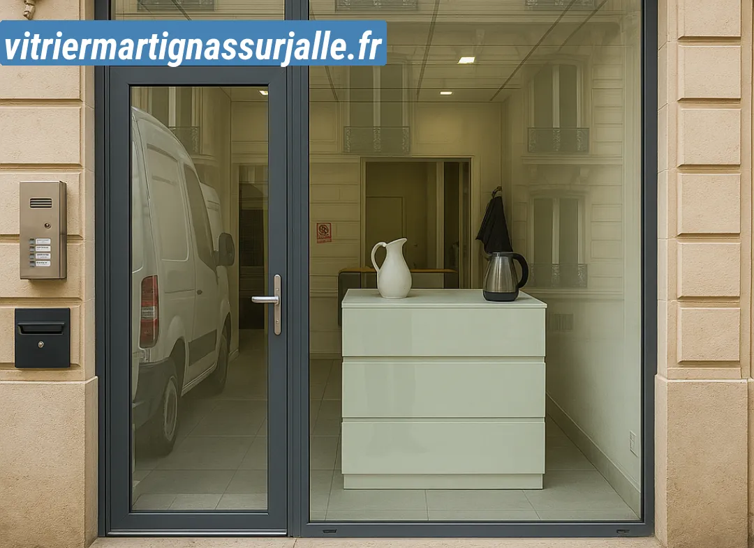 Façade vitrine de magasin en aluminium sur mesure à Martignas-sur-Jalle